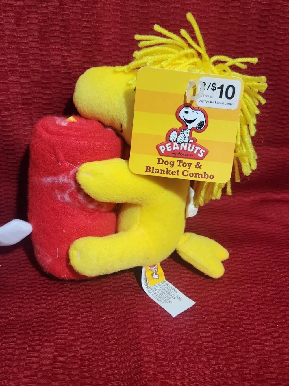 Peanuts Snoopy & Linus Dog Toy Blanket Combo Plush Squeaky NWT 2013 Set